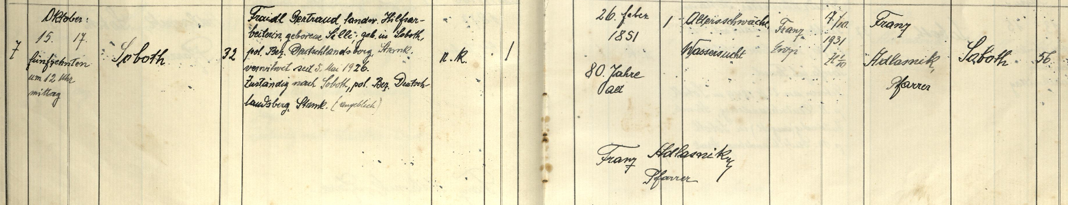 Sterbebuch Soboth 4, Seite 4 — Gertraud Fraidl